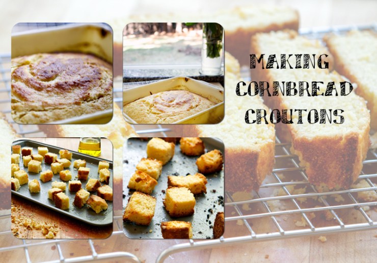 making cornbread croutons web