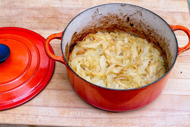 Onions after another hour and one half with lid slightly ajar