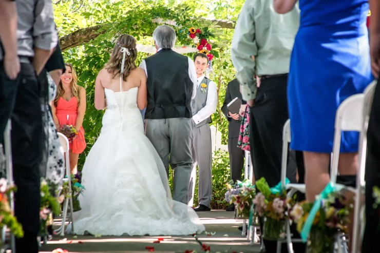 Groom waits with happy anticipation to be married