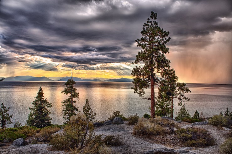 Rapidly changing sky with approaching storm