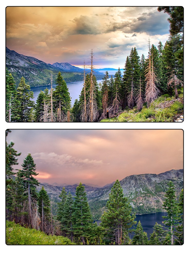 From Angora Ridge overlooking Fallen Leaf Lake And Lake Tahoe