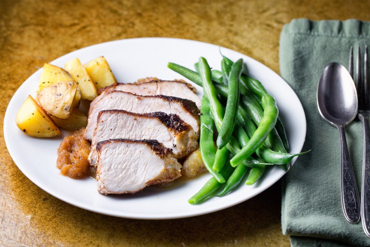 Pork with spiced rub and Apple dressing