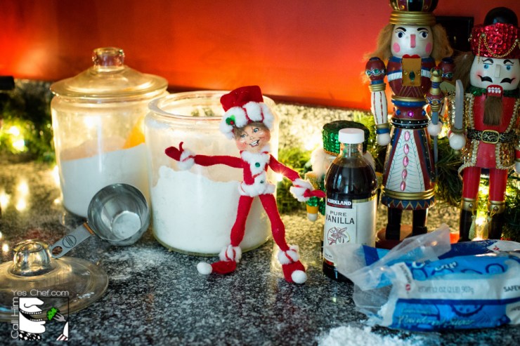 Edmond Elf helps make the cookies