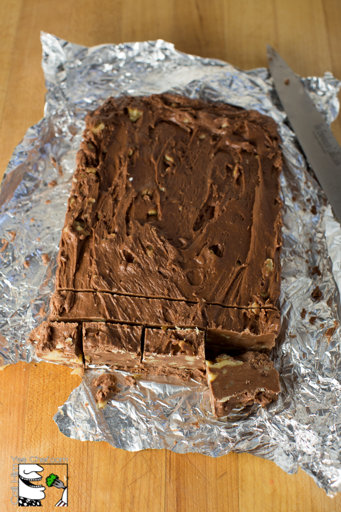 Pour it into a foil lined pan and let cool