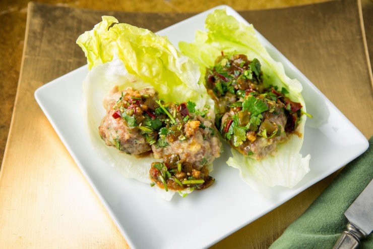 Thai Meatballs With Tomatillo Chutney