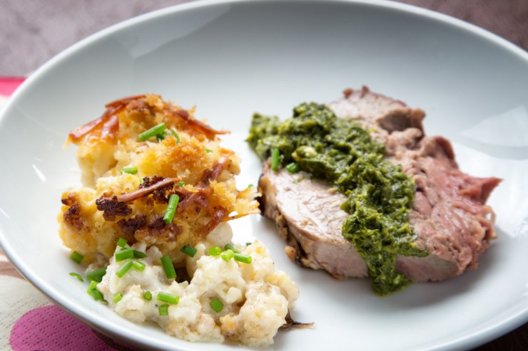 Cauliflower Gratin with lamb.