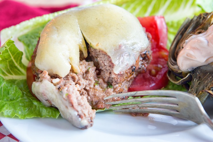 Juicy, herby burgers