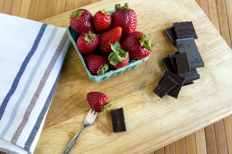 Strawberry and chocolate snack