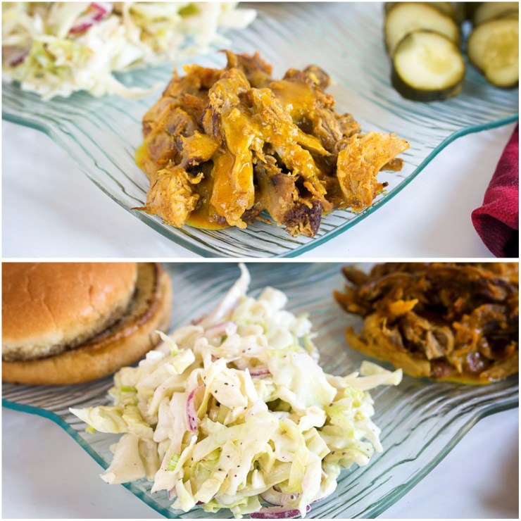 Pulled pork (top) Cold Slaw (bottom)
